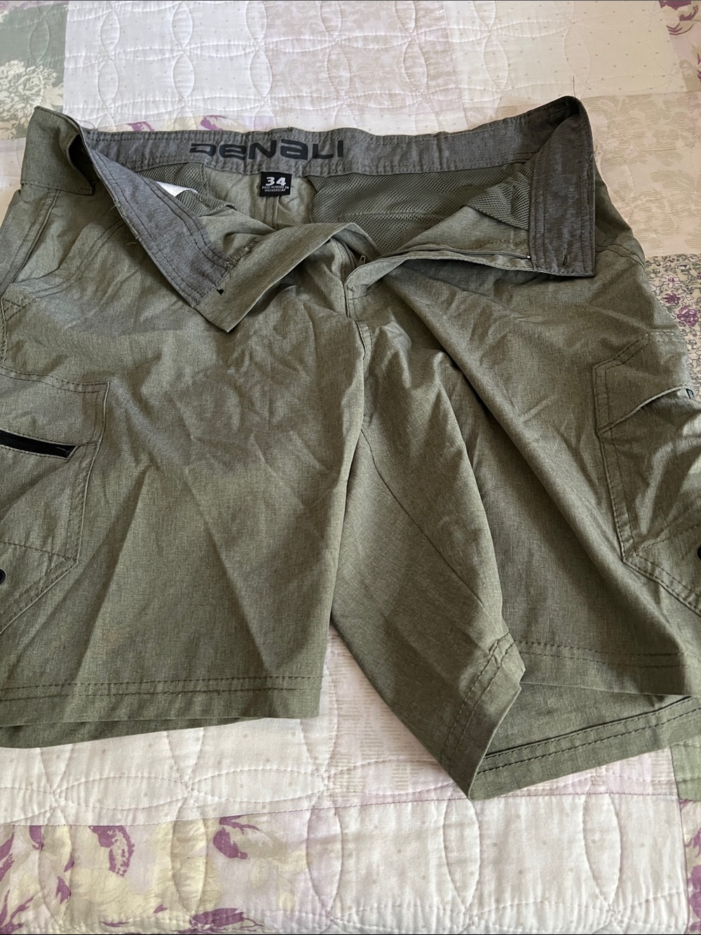 Denali Olive Green Cargo Shorts - Size 34